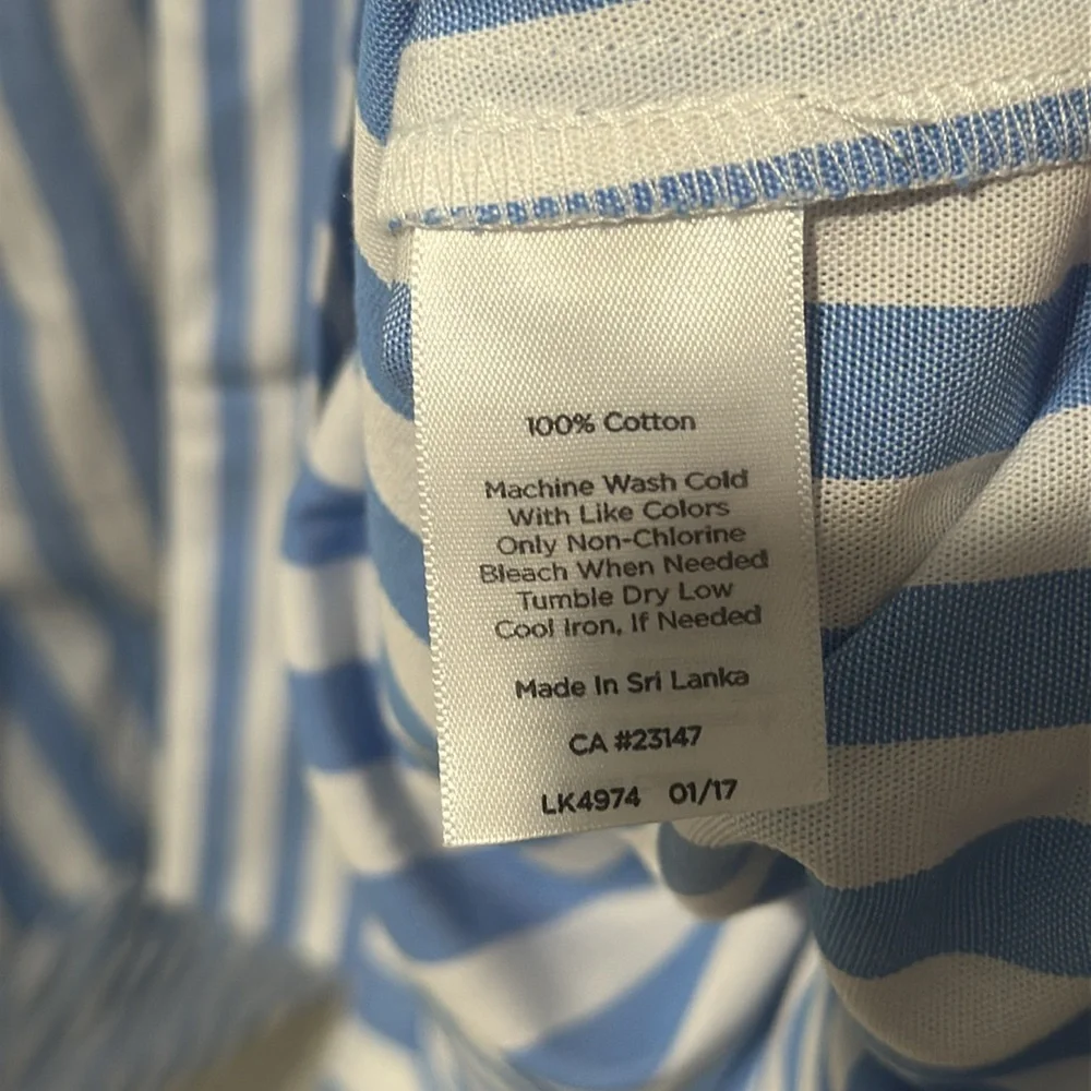 Talbots Women's Dress Blue and White Striped Midi Summer New With Tags Sz 12 - Picture 8 of 11